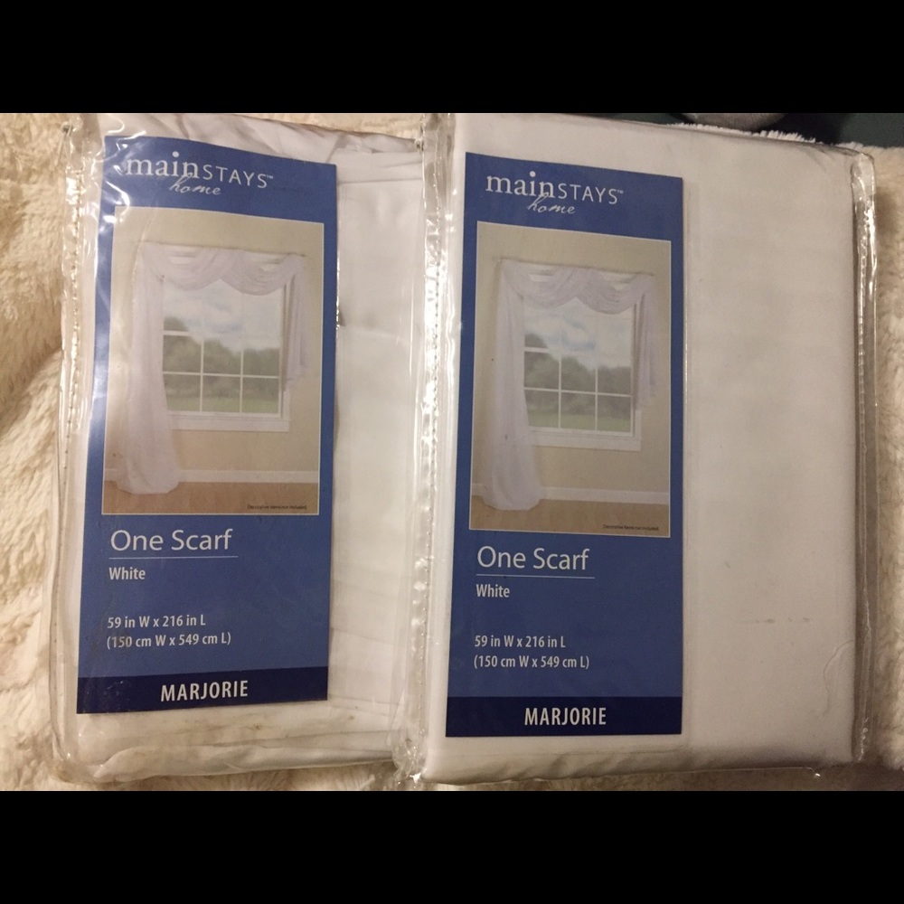 X2 Mainstays sheer white curtain scarf